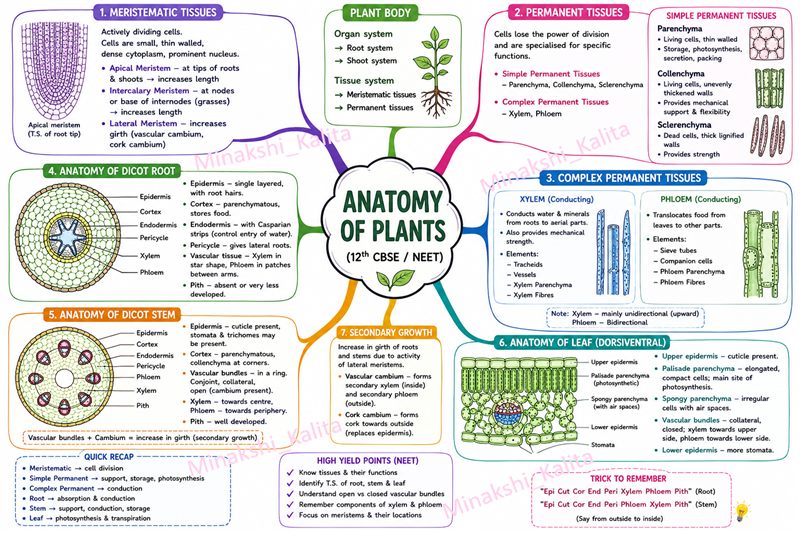 Anatomy of Plants Summary